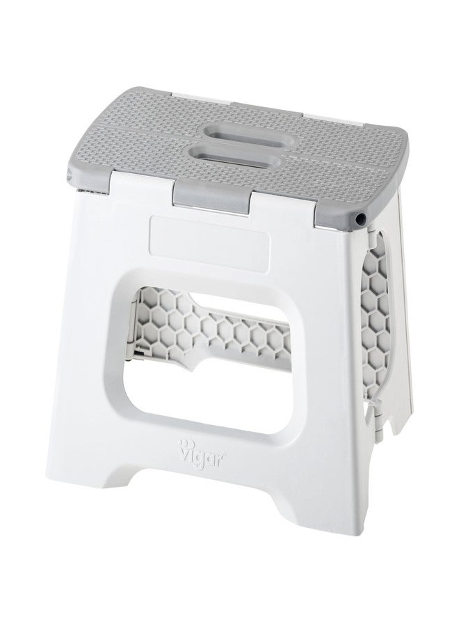 Vigar Compact Step Stool Foldable, 9-inch Step Stools for Adults up to 330 Pound, Lightweight Stool, Non-Slip Folding Step Stool, Gray - Image 1